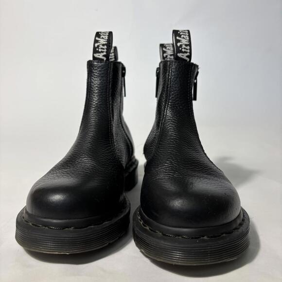 dr martens black leather chunky chelsea boots with zippers - Picture 6 of 8
